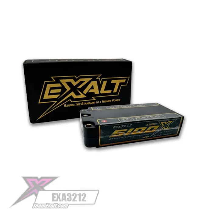 EXA3212 7.6V 5100mAh 2S 135C HVX Hardcase LCG Shorty w/5mm Lipo Battery Exalt X-Rated