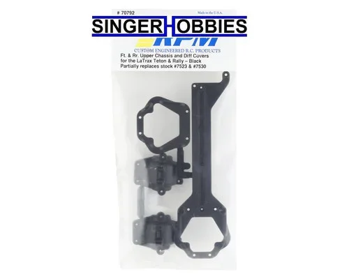 RPM RPM70792 LaTrax Teton/Rally Front/Rear Chassis & Differential Covers BLK