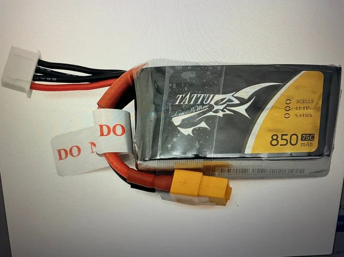 Tattu 3S LiPo Battery 75C (11.1V/850mAh) w/XT-60 Connector